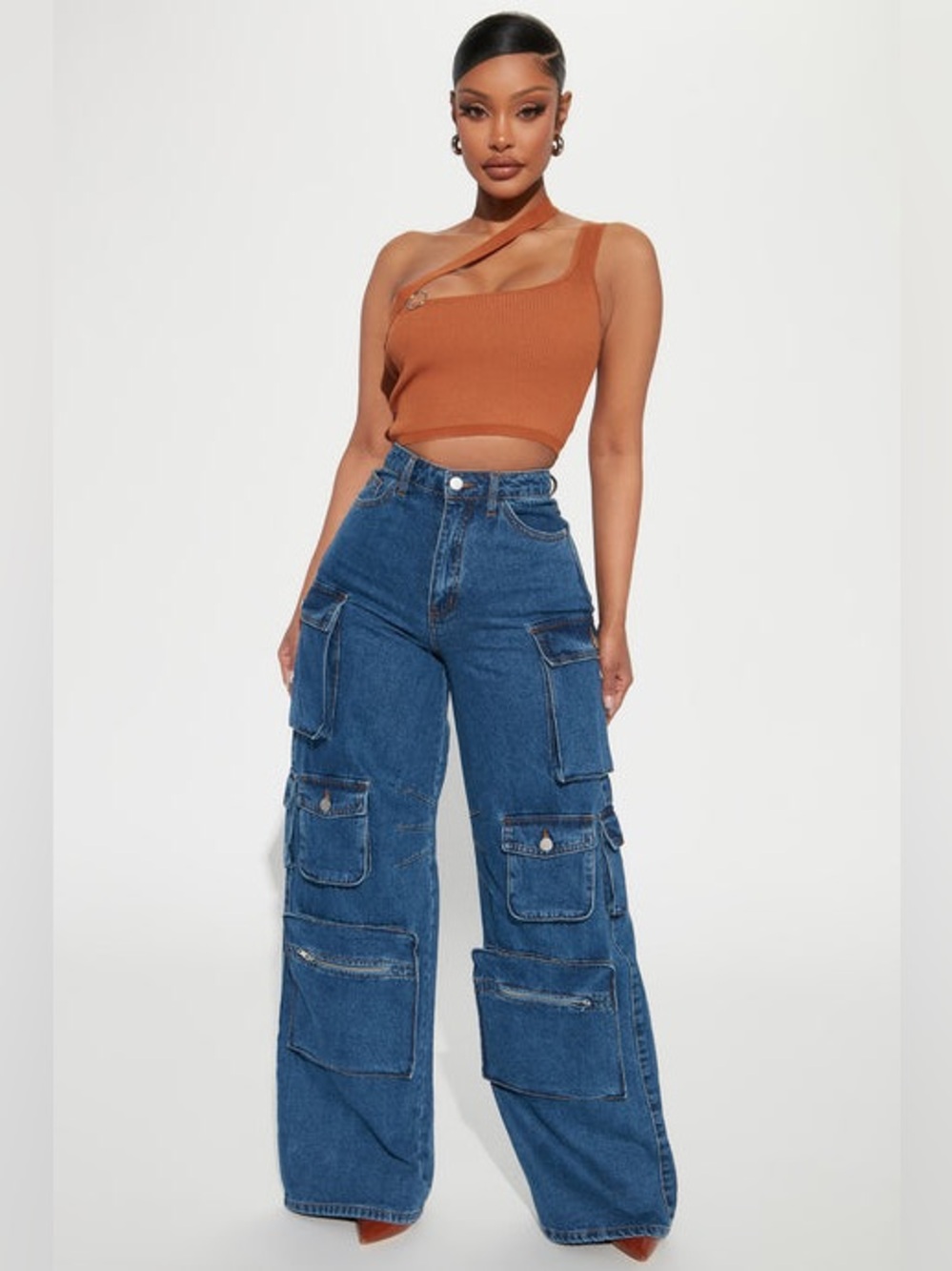 Fashion Nova Wide Leg Cargo Jeans